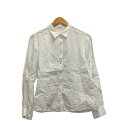 【中古】プルアプープ proue a poupe シャツ 長袖 無地 リネン HP-076 38 白 ホワイト レディース 【ベクトル 古着】 250104