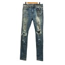 【中古】アミリ AMIRI デニム ジーンズ ダメージ加工 コットン混 109 31 青 ブルー メンズ 【ベクトル 古着】 250226(4)