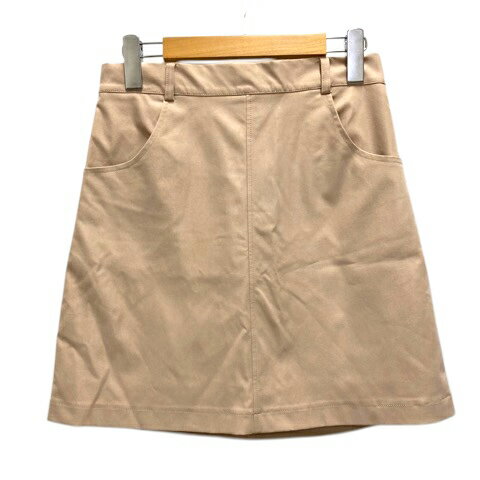 【中古】ヘザー Heather スカート 台形 タイト ライン ミニ丈 M ベージュ レディース 【ベクトル 古着】 250311