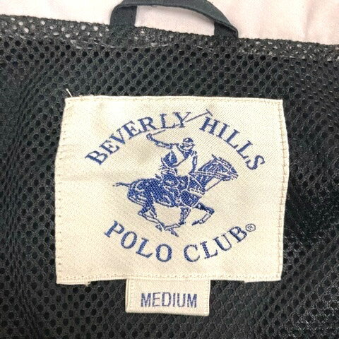 【中古】ビバリーヒルズ ポロクラブ BEVERLY HILLS POLO CLUB ジャケット ブルゾン ジャンパー ワンポイント ロゴ刺繍 長袖 MEDIUM 黒 ブラック メンズ 【ベクトル 古着】 250619