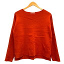 【中古】オペークドットクリップ OPAQUE.CLIP ニット セーター ニットソー ボートネック 無地 長袖 38/M 赤 レッド レディース 【ベクトル 古...
