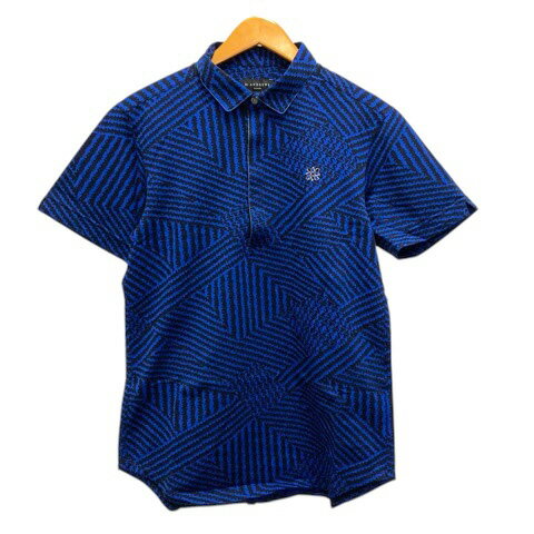 【中古】セント・アンドリュース st andrews ポロシャツ ワンポイントロゴ 総柄 半袖 M 