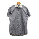 【中古】トゥモローランド TOMORROWLAND シャツ ブラウス ストライプ 半袖 紺 ネイビー 白 ホワイト レディース 【ベクトル 古着】 250415
