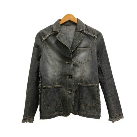 【中古】R.P.B ジャケット デニム 長袖 無地 フリンジ 2 グレー レディース 【ベクトル 古着】 250419 【中古】R.P.B ジャケット デニム 長袖 無地 フリンジ 2 グレー レディース 【ベクトル 古着】 250419