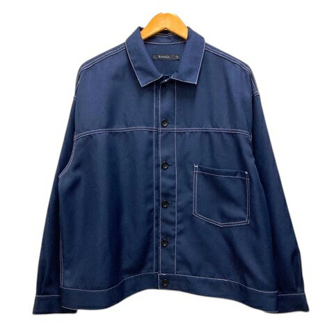 【中古】レイジブルー RAGEBLUE ジャケット シャツブルゾン ステッチ 長袖 M 紺 ネイビー メンズ 【ベクトル 古着】 250606