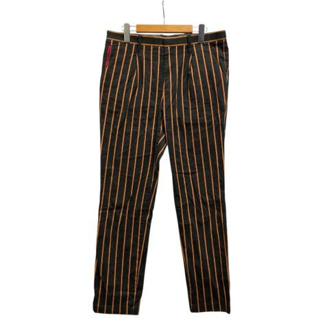 【中古】セントアンドリュース St ANDREWS パンツ ストライプ コットン混 042-9231803 L 黒 ブラック 赤 レッド 黄 イエロー レディース 【ベクトル 古着】 250605