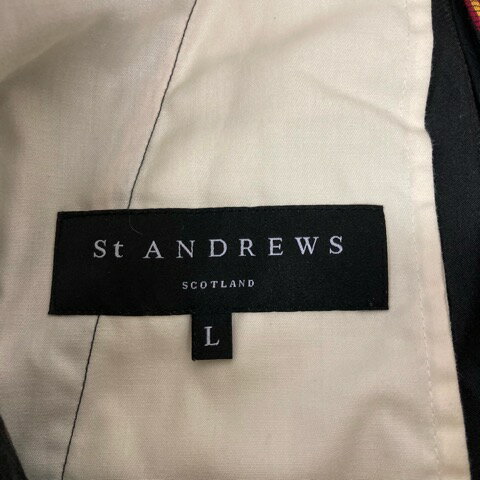 【中古】セントアンドリュース St ANDREWS パンツ ストライプ コットン混 042-9231803 L 黒 ブラック 赤 レッド 黄 イエロー レディース 【ベクトル 古着】 250605