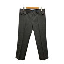 【中古】グリーンレーベルリラクシング ユナイテッドアローズ green label relaxing スラックス クロップドパンツ ストライプ 七分丈 38 グレー ピンク レディース 【ベクトル 古着】 250611