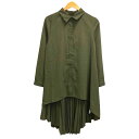 【中古】r.p.s ロングブラウス シャツ バックプリーツ 長袖 無地 F 緑 モスグリーン レディース 【ベクトル 古着】 250612(4)