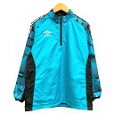 【中古】アンブロ UMBRO サーモハーフジップトップ トレーニングウェア 裏起毛 長袖 160 青 ブルー 黒 ブラック キッズ 【ベクトル 古着】 2507...