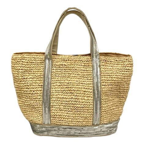 【中古】コトゥー COTTO ハンドバッグ かごバッグ スパンコール ベージュ シルバー レディース 【ベク..