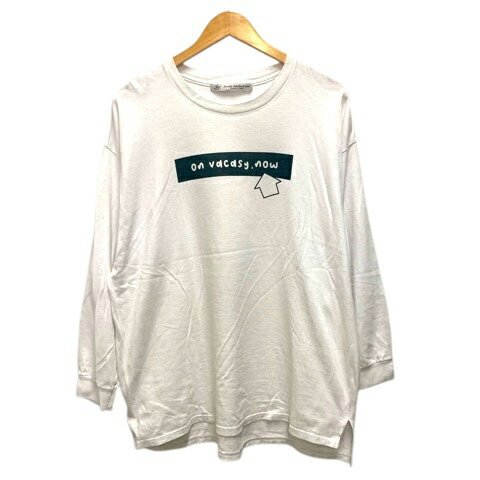 【中古】ジャーナルスタンダード ラックス JOURNAL STANDARD LUXE Tシャツ クルーネック プリント 長袖 白 ホワイト レディース 【ベクトル 古着】 250813
