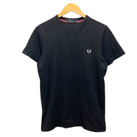 【中古】フレッドペリー FRED PERRY Tシャツ Vネック コットン ワンポイントロゴ 刺繍 半袖 XS 黒 ブラック メンズ 【ベクトル 古着】 250821 【中古】フレッドペリー FRED PERRY Tシャツ Vネック コットン ワンポイントロゴ 刺繍 半袖 XS 黒 ブラック メンズ 【ベクトル 古着】 250821