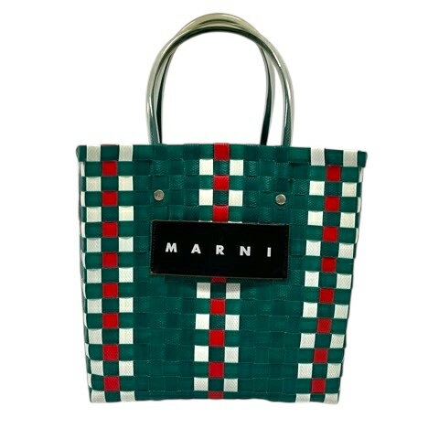 【中古】マルニ MARNI バスケット カゴバッグ ハンドバッグ ロゴ 緑 グリーン 赤 レッド 白 ホワイト レディース 【ベクトル 古着】 250905