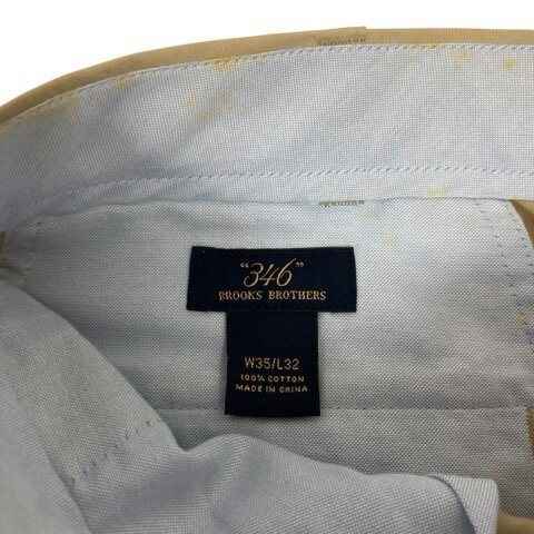 【中古】ブルックスブラザーズ BROOKS BROTHERS 346 パンツ ボトムス チノパン コットン 無地 W35 L32 ベージュ メンズ 【ベクトル 古着】 250903