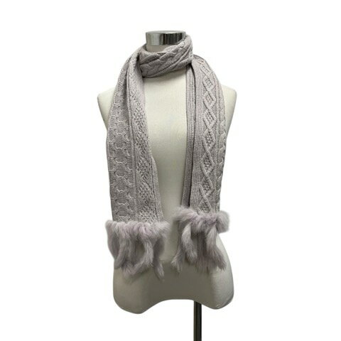 【中古】プライベートレーベル Private label マフラー フリンジ 無地 紫 パープル レディース 【ベク..