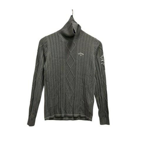 【中古】キャロウェイ CALLAWAY ゴルフウエア ニット セーター 長袖 タートルネック ロゴ刺繍 ウール混..