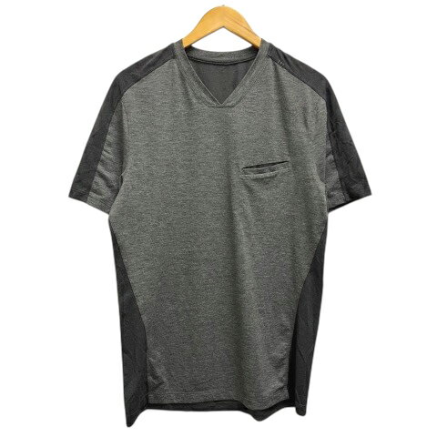 【中古】ルルレモン lululemon カットソー トレーニングウェア ストレッチ メッシュ Vネック 半袖 M ダークグレー メンズ 【ベクトル 古着】 251127