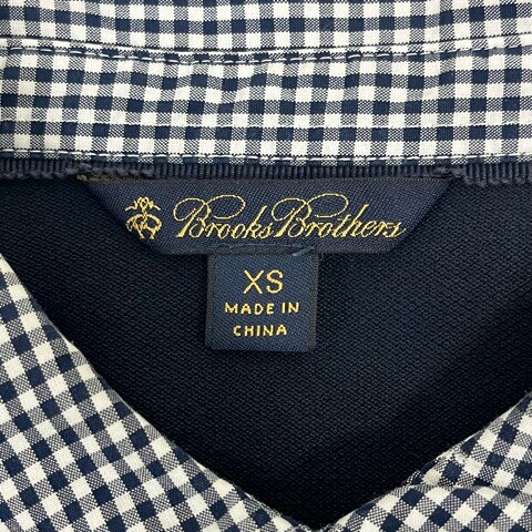 ブランド古着ベクトルプレミアム店の【中古】ブルックスブラザーズ BROOKS BROTHERS ポロシャツ 半袖 チェック コットン混 100048666 XS 紺 ネイビー 白 ホワイト レディース 【ベクトル 古着】 260311｜アングル3