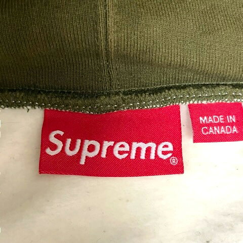 ブランド古着ベクトルプレミアム店の【中古】シュプリーム SUPREME 17AW BLOCKED HOODED SWEAT SHIRT パーカー フーディ コットン ロゴプリント 裏起毛 長袖 XL 緑 グリーン レディース 【ベクトル 古着】 260715｜アングル3