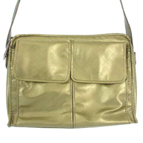 【中古】ゲラルディーニ GHERARDINI ショルダーバッグ 総柄 ミニ 光沢 ゴールド かばん カバン 鞄 レディース 【ベクトル 古着】 220708