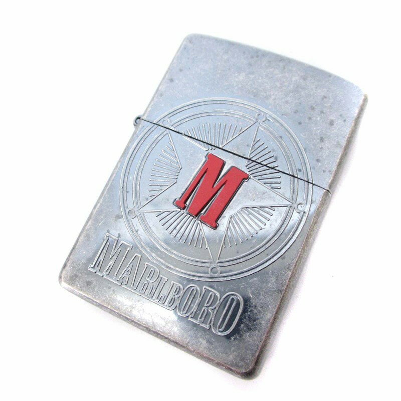 【中古】ジッポー ZIPPO Marlboro マルボロ スターコンパスエンブレム オイルライター XVI 2000年製 シルバーカラー 火花未確認 喫煙グッズ ジャンク ■SG 【ベクトル 古着】 240323