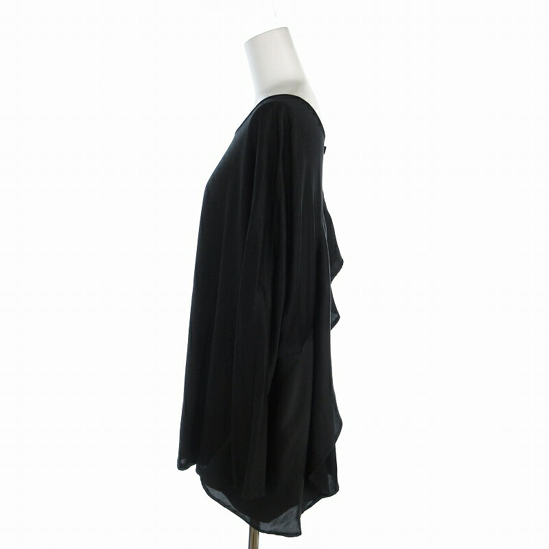 【中古】ランバンオンブルー LANVIN en Bleu バックフリルドルマンカットソー チュニック 38 S 黒 ブラック 3386708 /US レディース 【ベクトル 古着】 241021