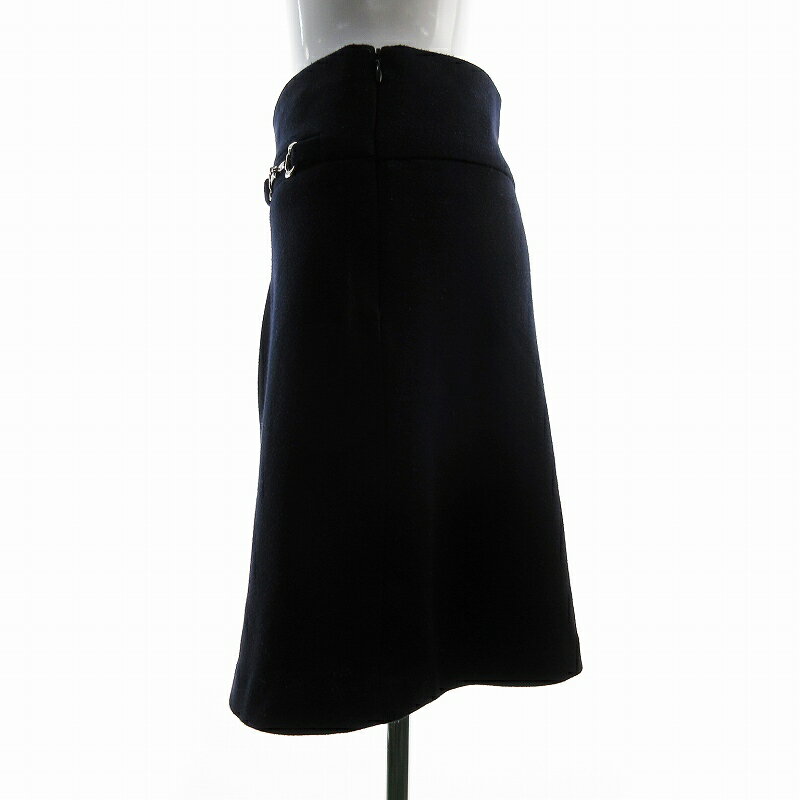 【中古】ナチュラルビューティーベーシック NATURAL BEAUTY BASIC フレア スカート ミニ ひざ丈 XS ネイビー ■GY99 レディース 【ベクトル 古着】 241020