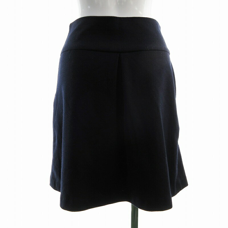 【中古】ナチュラルビューティーベーシック NATURAL BEAUTY BASIC フレア スカート ミニ ひざ丈 XS ネイビー ■GY99 レディース 【ベクトル 古着】 241020
