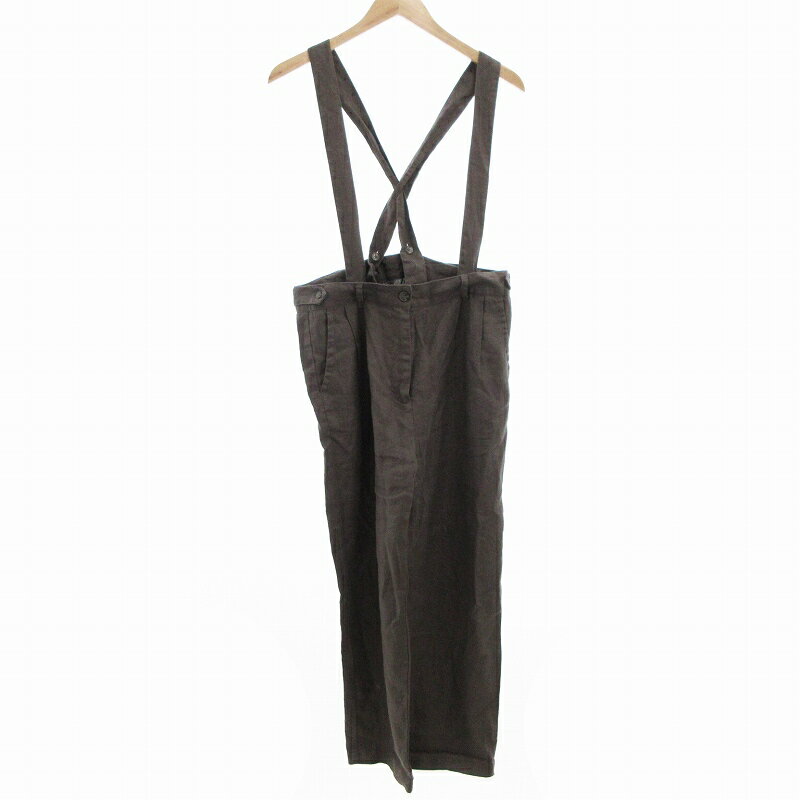 【中古】ウバソク Ubasoku サロペット リネン ツータック F チャコール /UO ■GY99 レディース 【ベクトル 古着】 250405