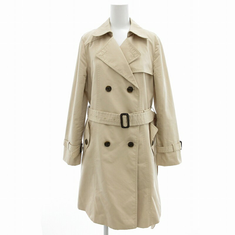 【中古】ジャスグリッティー JUSGLITTY トレンチコート ベルト付き ミドル ハーフ 2 ベージュ /UO ■GY99 レディース 【ベクトル 古着】 250416