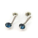 【中古】スワロフスキー SWAROVSKI ドロップ ピアス イヤリング 石付き クリスタル ラインストーン シルバーカラー ブルー レディース 【ベクトル 古着】 250513