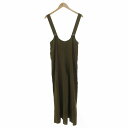 【中古】ザラ ZARA 美品 サロペット ワイド シワ加工 S カーキ /UO レディース 【ベクトル 古着】 250516