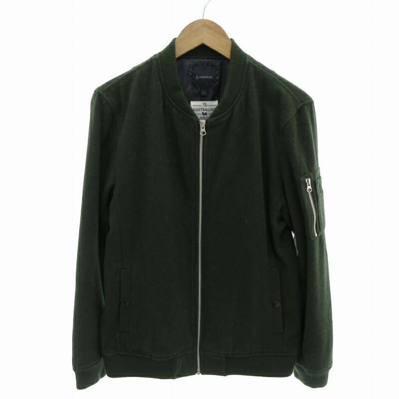 【中古】レイジブルー RAGEBLUE ジャケット ブルゾン ジップアップ メリノウール リブ L カーキ RB030085N9 /FT メンズ 【ベクトル 古着】 250519