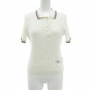 【中古】ザラ ZARA リブ編みポロシャツ ケーブルニット 半袖 S エクリュカラー /UO レディース 【ベクトル 古着】 250611