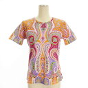 【中古】エトロ ETRO 良品 Tシャツ カットソー 半袖 クルーネック ペイズリー柄 コットン イタリア製 マルチカラー 44 レディース 【ベクトル 古着】 250704