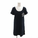 【中古】ダブルスタンダードクロージング ダブスタ DOUBLE STANDARD CLOTHING チュニックカットソー ミニワンピース ロゴデザイン 半袖 F...