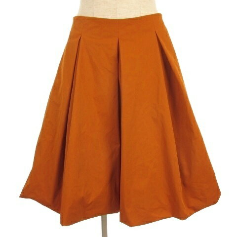 【中古】フォクシーニューヨーク FOXEY NEW YORK バルーン スカート ひざ丈 フレア ギャザー オレンジ 38 ■ECT レディース 【ベクトル 古着】 250819