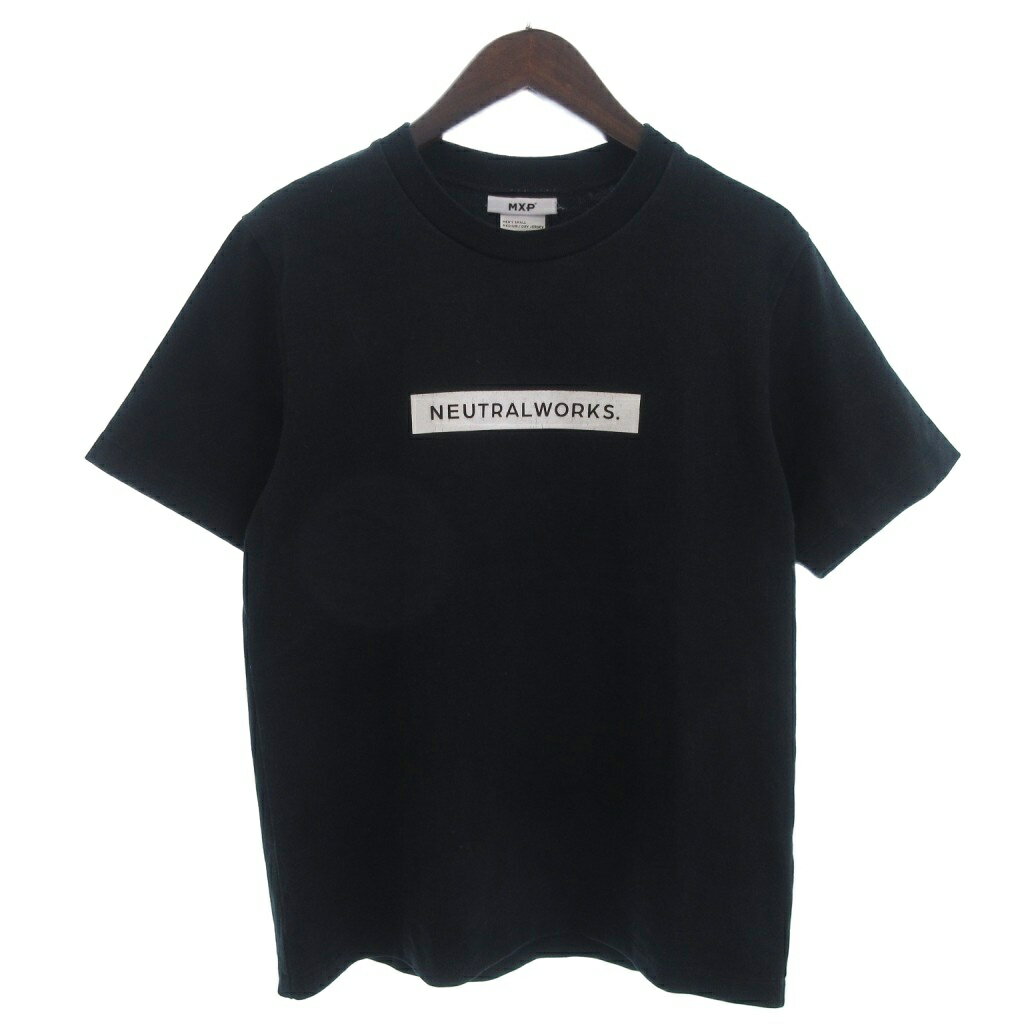 Rakuten - 【中古】MXP ニュートラルワークス Tシャツ クルーネック 半袖 ボックスロゴプリント 黒 ブラック S ■ECT メンズ 【ベクトル 古着】 250906