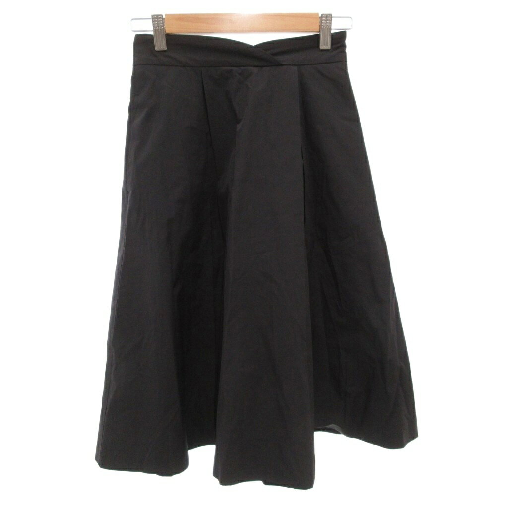 【中古】ストロベリーフィールズ STRAWBERRY-FIELDS フレアスカート クロスウエスト ロング 1 黒 ブラック /FF レディース 【ベクトル 古着】 251025