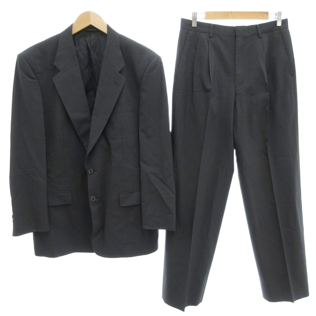 【中古】ダーバン DURBAN セットアップ スーツ ジャケット パンツ 背抜き シングル ダークグレー 春夏 ダークグレー /AE メンズ 【ベクトル 古着】 251104