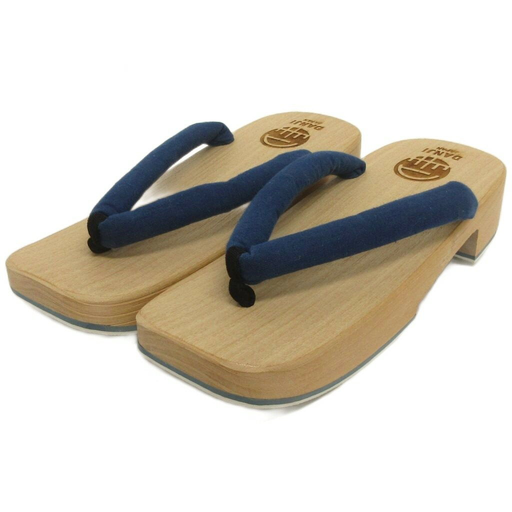 【中古】ダンジジャパン DANJI JAPAN 雪駄 下駄 会津桐 藍染 ネイビー 8.5寸 メンズ 【ベクトル 古着】..