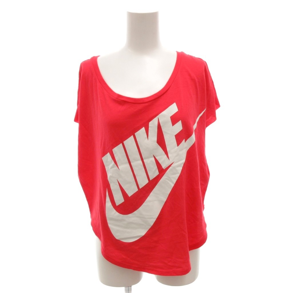 Rakuten - 【中古】ナイキ NIKE カットソー M 赤 レッド ロゴプリント フレンチスリーブ バイカラー /FF ■ECT レディース 【ベクトル 古着】 260115