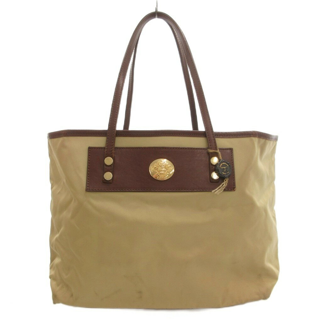 【中古】オロビアンコ OROBIANCO ショルダーバッグ トート ロゴ レザー ナイロン 茶 ブラウン /FF ■GY47 レディース 【ベクトル 古着】 260207