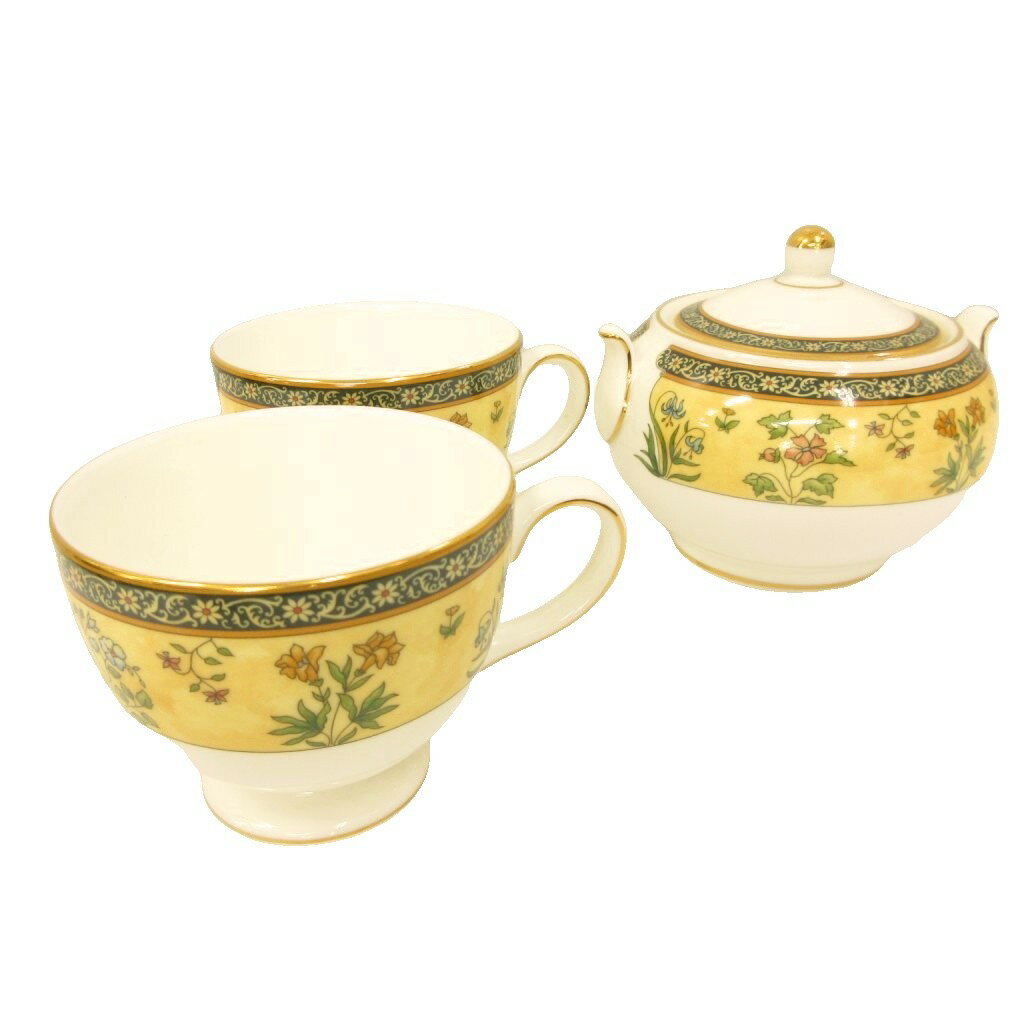 【中古】ウェッジウッド WEDGWOOD INDIA インディア ティーカップ 2客 シュガーポットセット 陶器 ■GY99 その他 【ベクトル 古着】 260322