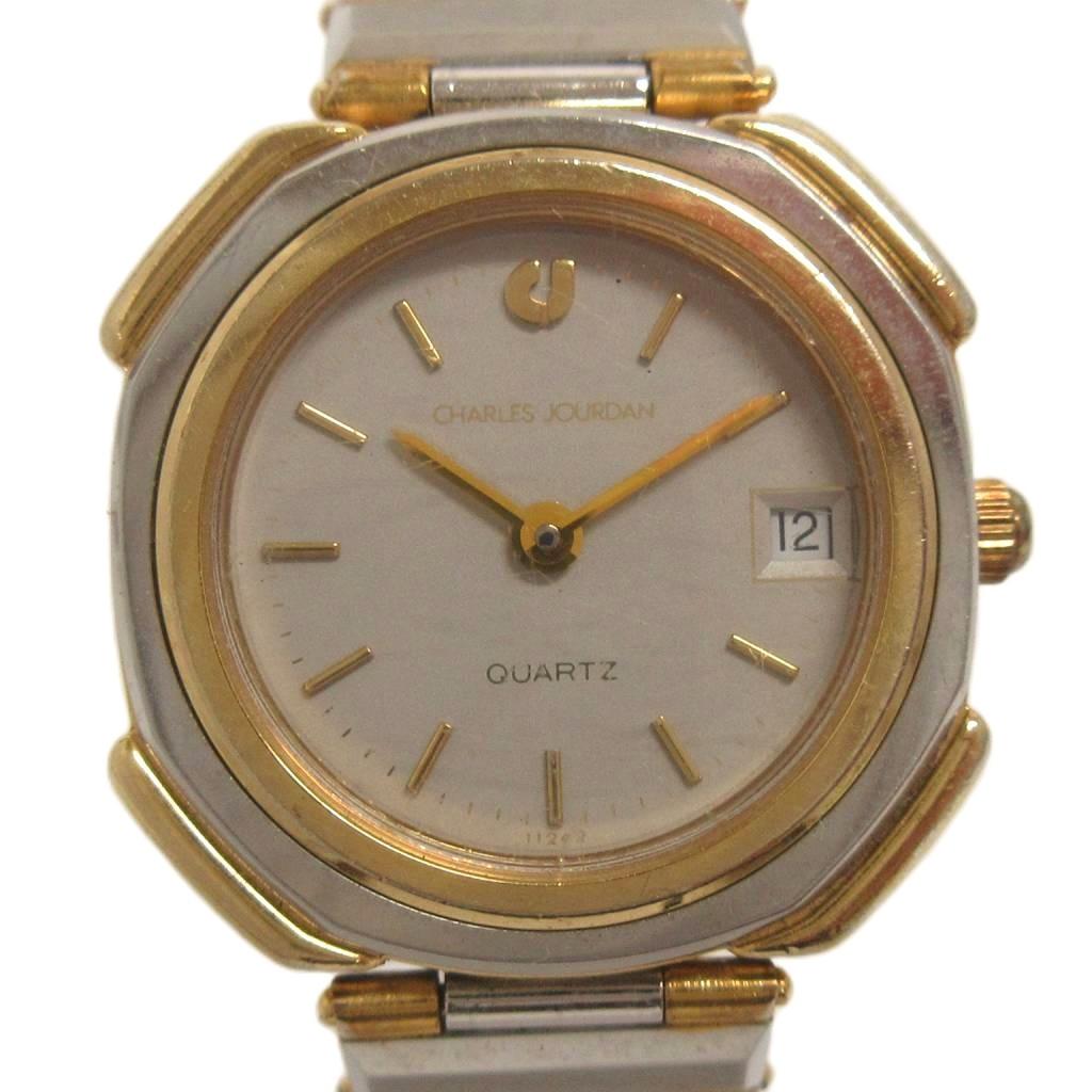CITIZEN - 【中古】シャルル ジョルダン CHARLES JOURDAN アナログ クオーツ 腕時計 デイト シルバーカラー ジャンク ■GY99 レディース 【ベクトル 古着】 260417