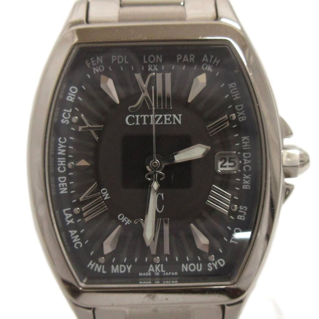 BVLGARI - 【中古】シチズン CITIZEN xC クロスシー 腕時計 5D1021495 エコドライブ シルバーカラー ジャンク ■GY99 レディース 【ベクトル 古着】 260417