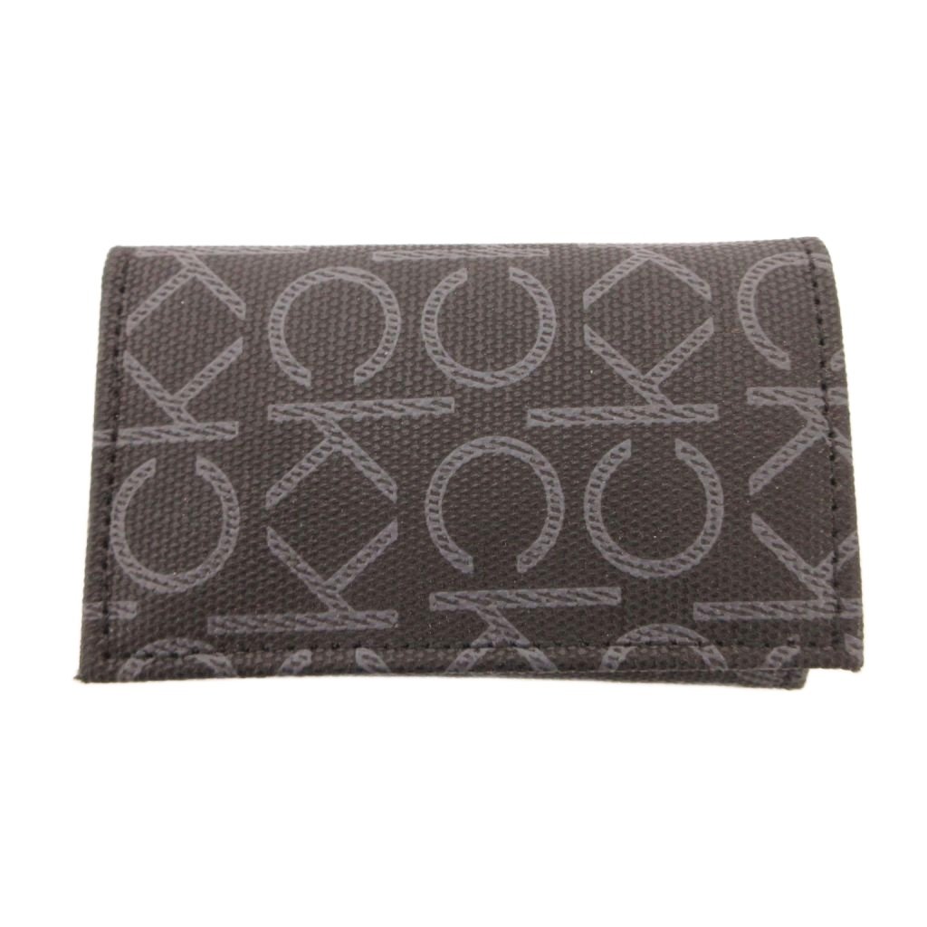 【中古】カルバンクライン CALVIN KLEIN 6連 キーケース 三つ折り ロゴ 総柄 黒 ブラック /JS ■GY99 メンズ 【ベクトル 古着】 260504