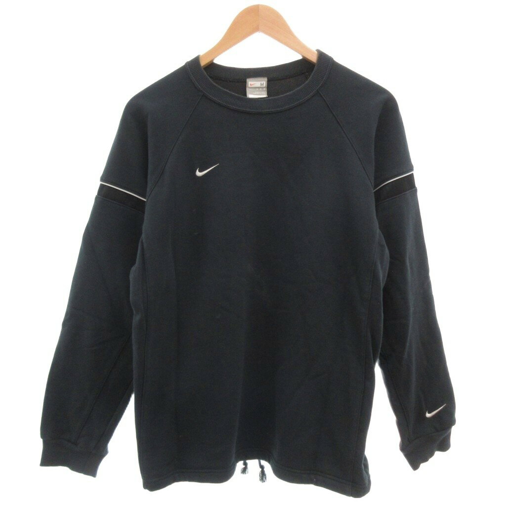 樂天商城 - 【中古】ナイキ NIKE トレーナー M 黒 ブラック 無地 クルーネック 長袖 /ML メンズ 【ベクトル 古着】 260421