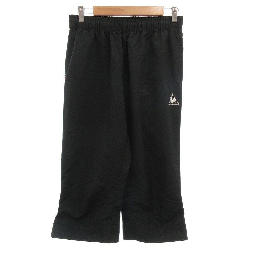 【中古】ルコックスポルティフ le coq sportif ハーフパンツ L 黒 ブラック 無地 長ズボン ロゴ刺繍 /ML メンズ 【ベクトル 古着】 260422